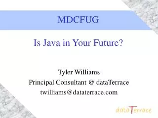 MDCFUG Is Java in Your Future?