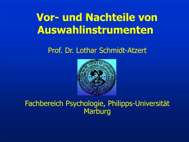 prof dr lothar schmidt atzert fachbereich psychologie philipps universit t marburg