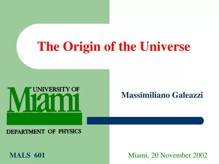 the origin of the universe