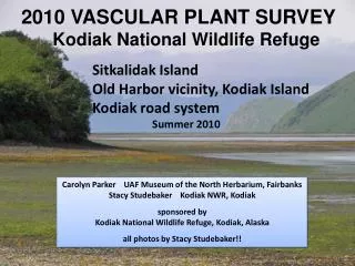 2010 VASCULAR PLANT SURVEY Kodiak National Wildlife Refuge Sitkalidak Island 				Old Harbor vicinity, Kodiak Island