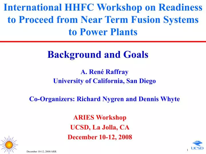 international hhfc workshop on readiness to proceed from near term fusion systems to power plants