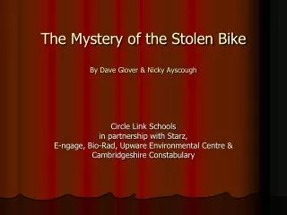 The Mystery of the Stolen Bike By Dave Glover &amp; Nicky Ayscough