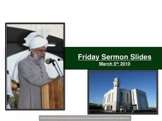 Friday Sermon Slides March 5 th 2010