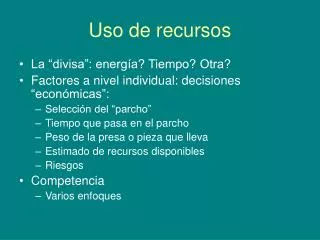 uso de recursos