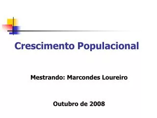 crescimento populacional