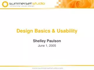 Design Basics &amp; Usability