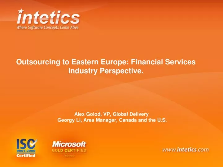 outsourcing to eastern europe financial services industry perspective