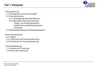 Teil 1: Personal