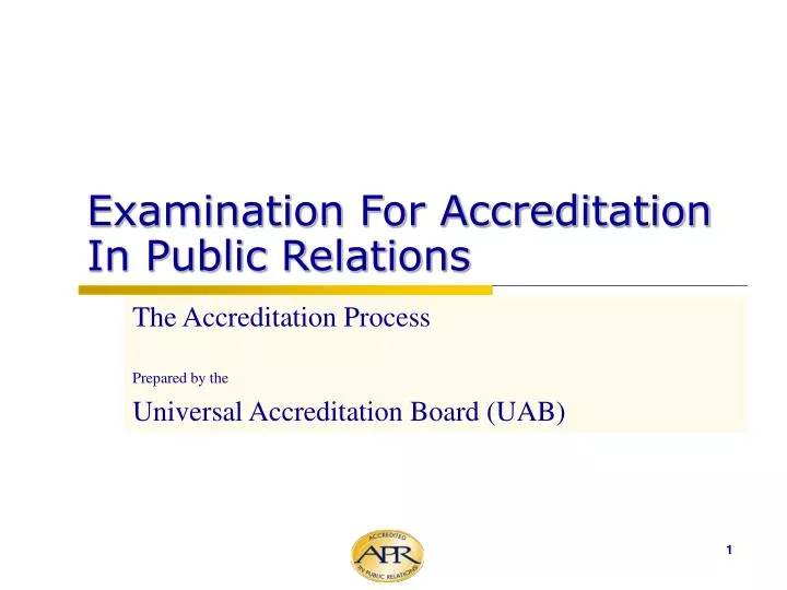 examination for accreditation in public relations