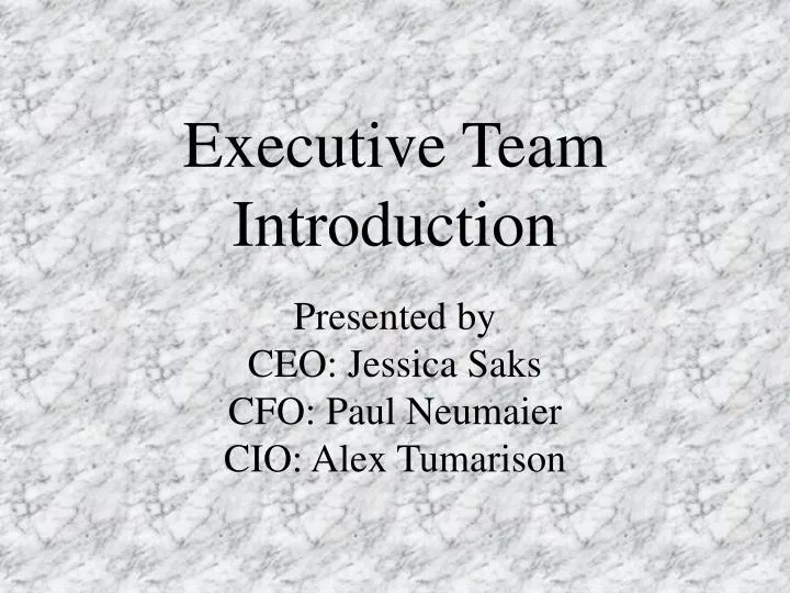 executive team introduction