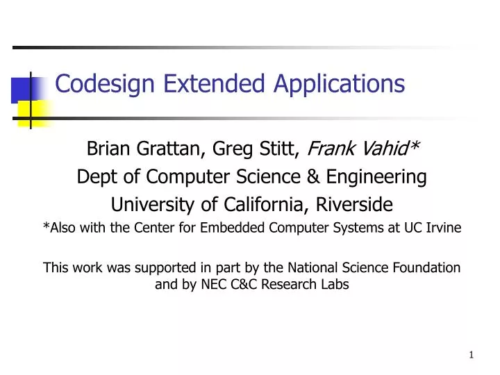codesign extended applications