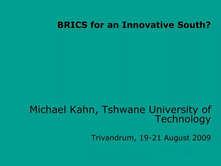 brics for an innovative south