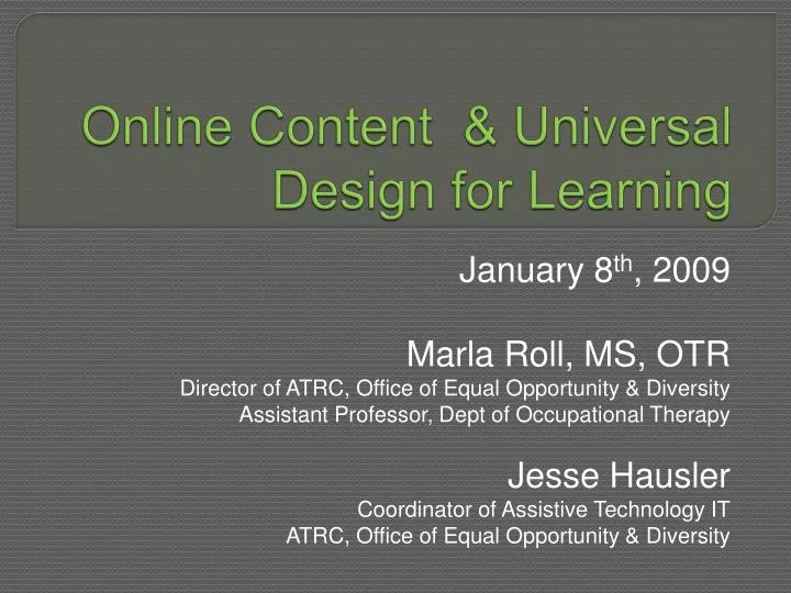 online content universal design for learning