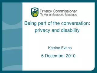 Being part of the conversation: privacy and disability
