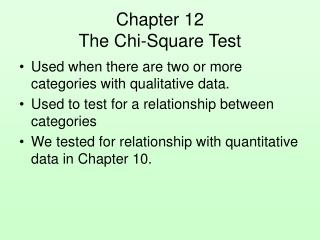 Chapter 12 The Chi-Square Test