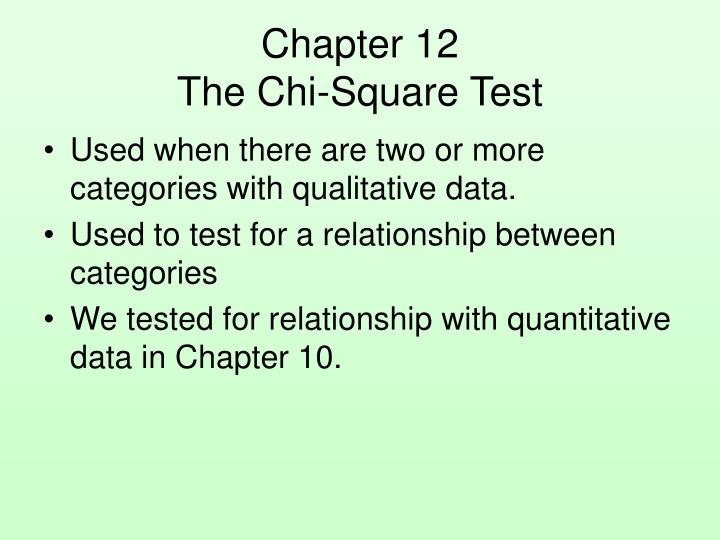 chapter 12 the chi square test