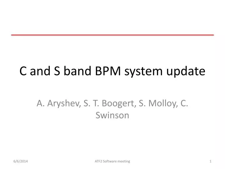 c and s band bpm system update