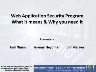Web Application Security Program What it means &amp; Why you need it