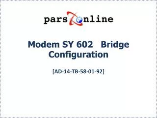 modem sy 602 bridge configuration