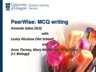 PeerWise: MCQ writing
