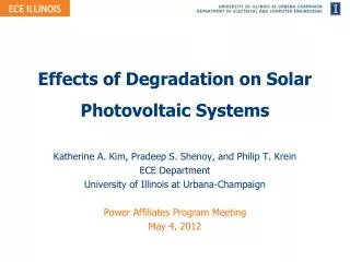 Effects of Degradation on Solar Photovoltaic Systems