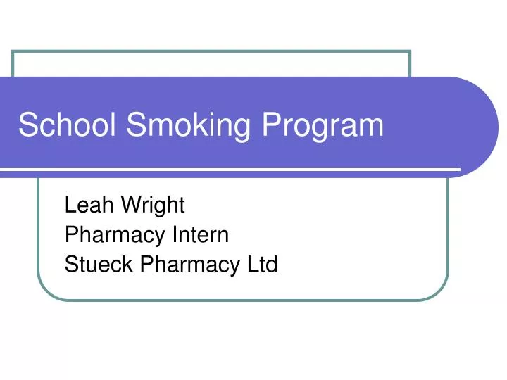 school smoking program