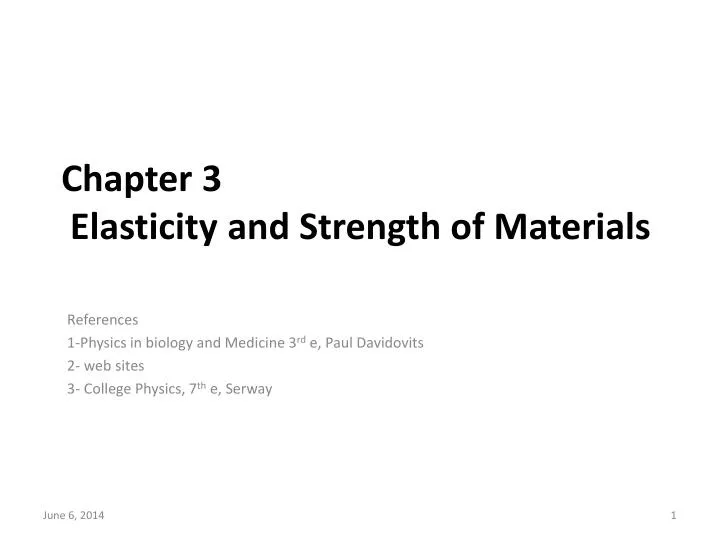 chapter 3 elasticity and strength of materials