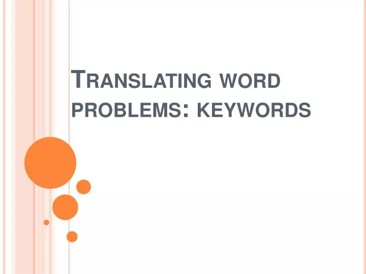 translating word problems keywords