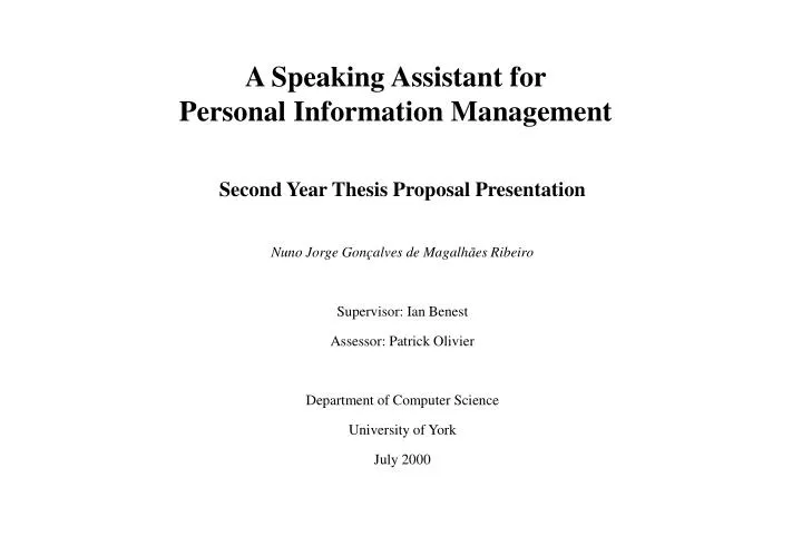 a speaking assistant for personal information management