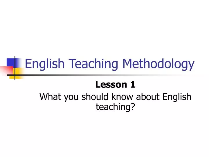english teaching methodology