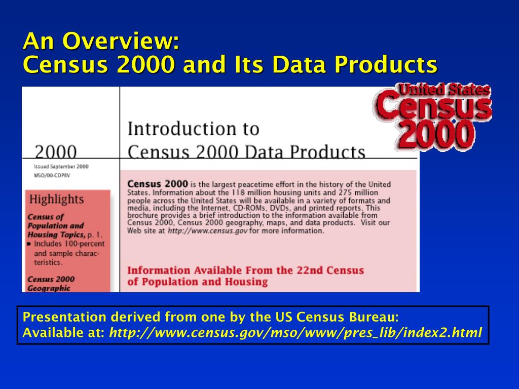 PPT - An Overview: Census 2000 and Its Data Products PowerPoint ...