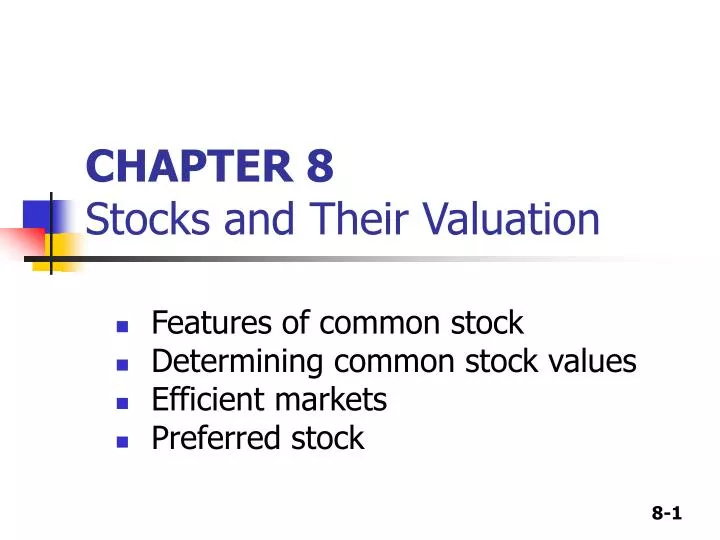 chapter 8 stocks and their valuation