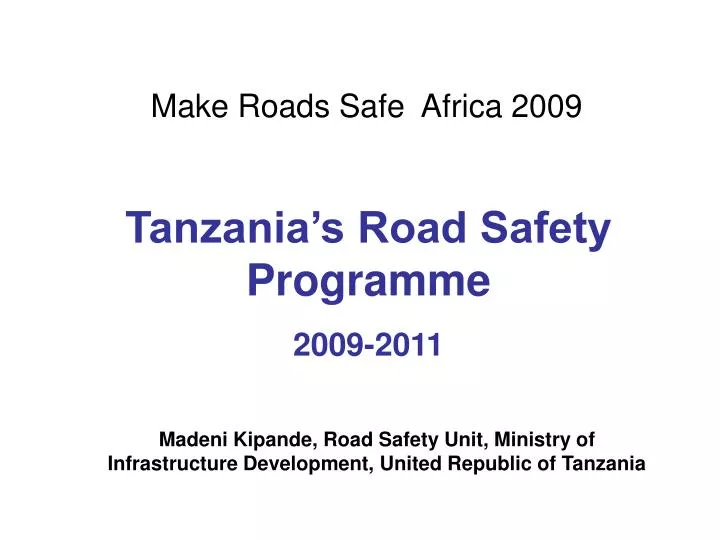 make roads safe africa 2009