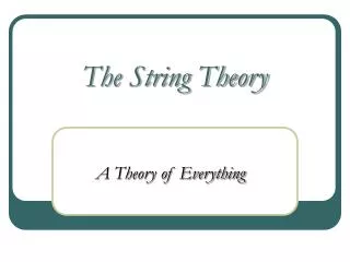 The String Theory