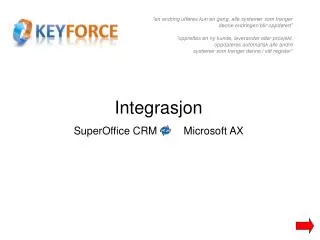 Integrasjon SuperOffice CRM Microsoft AX