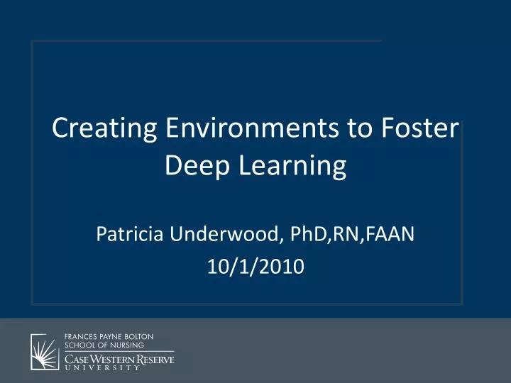 creating environments to foster deep learning