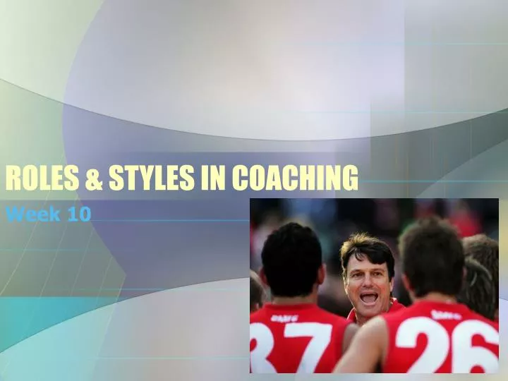 roles styles in coaching