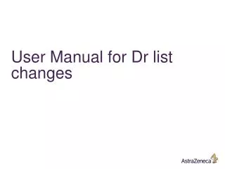 User Manual for Dr list changes