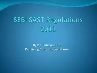 SEBI SAST Regulations 2011