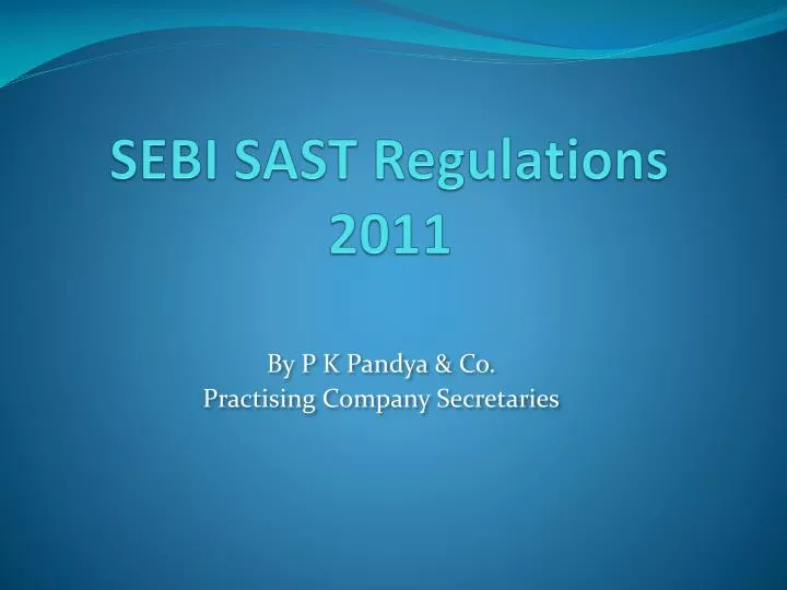 sebi sast regulations 2011