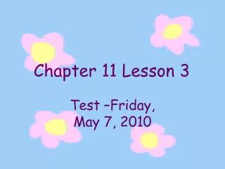 Chapter 11 Lesson 3