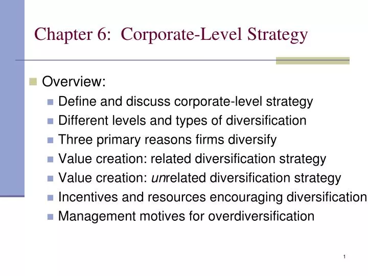 chapter 6 corporate level strategy
