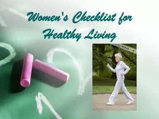 Women's Checklist for Healthy Living