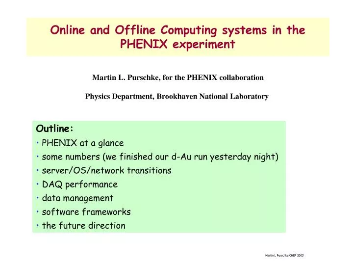 online and offline computing systems in the phenix experiment