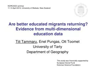 Are better educated migrants returning? Evidence from multi?dimensional education data
