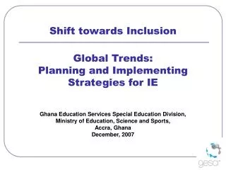 Global Trends: Planning and Implementing Strategies for IE