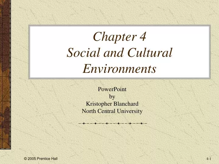 chapter 4 social and cultural environments