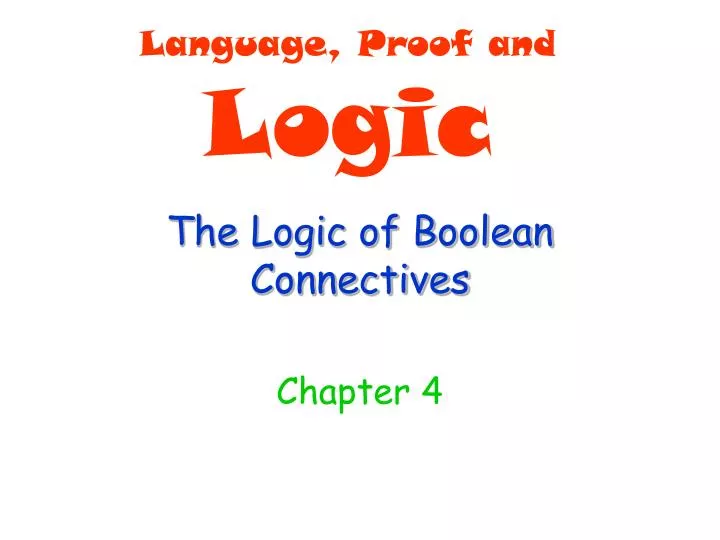 the logic of boolean connectives