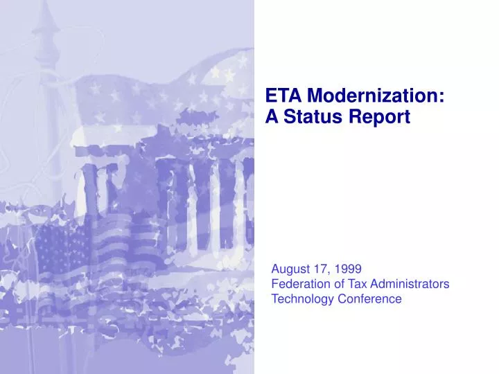 eta modernization a status report