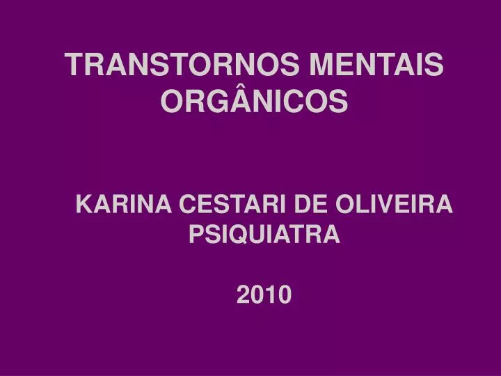 transtornos mentais org nicos